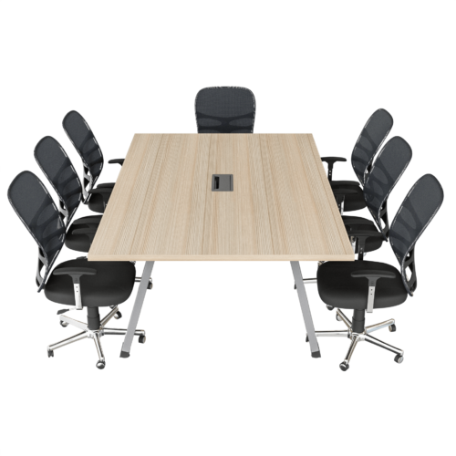 Mesa de juntas Vega – Larice – gris brillante V3