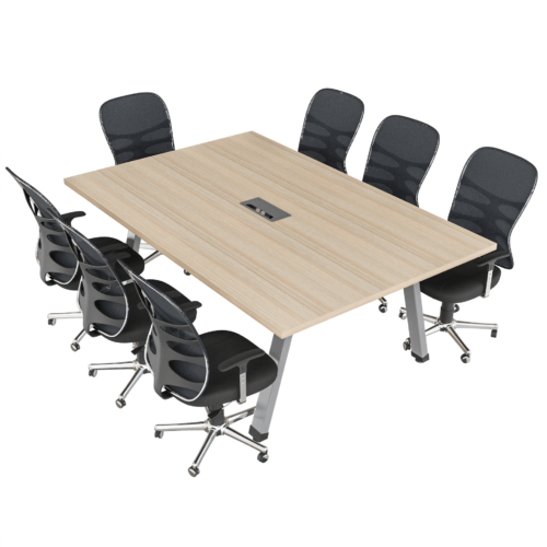 Mesa de juntas Vega – Larice – gris brillante V4