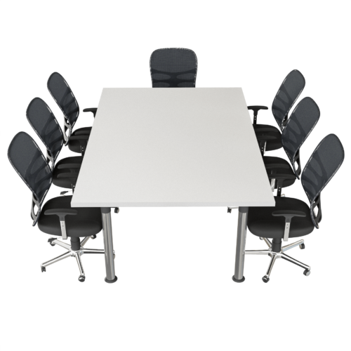 Mesa de juntas Victoria – Blanco – Cromo V4