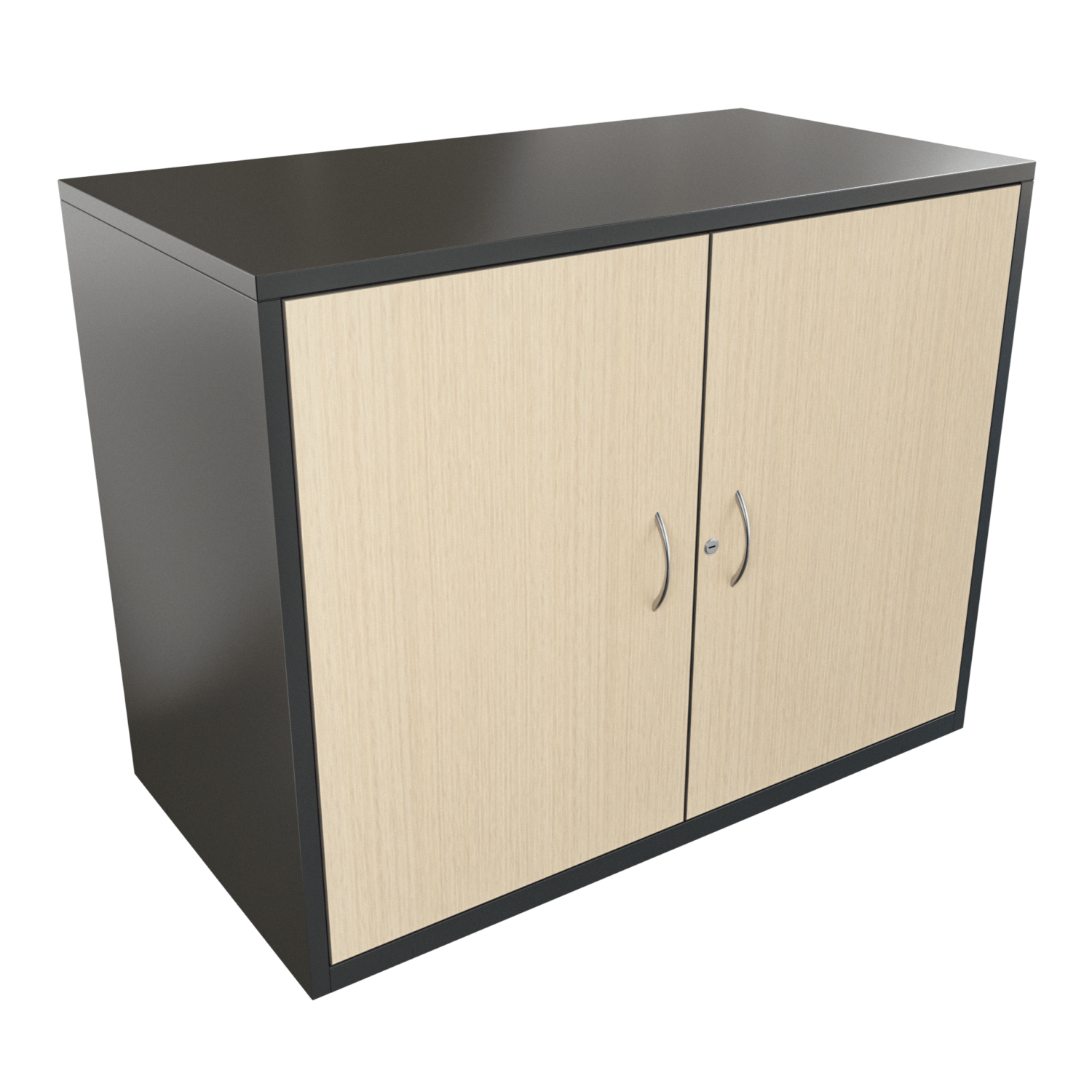 Mueble papelera AZ 0.70 FM mts alto frente madera – negro brillante – alpi claro