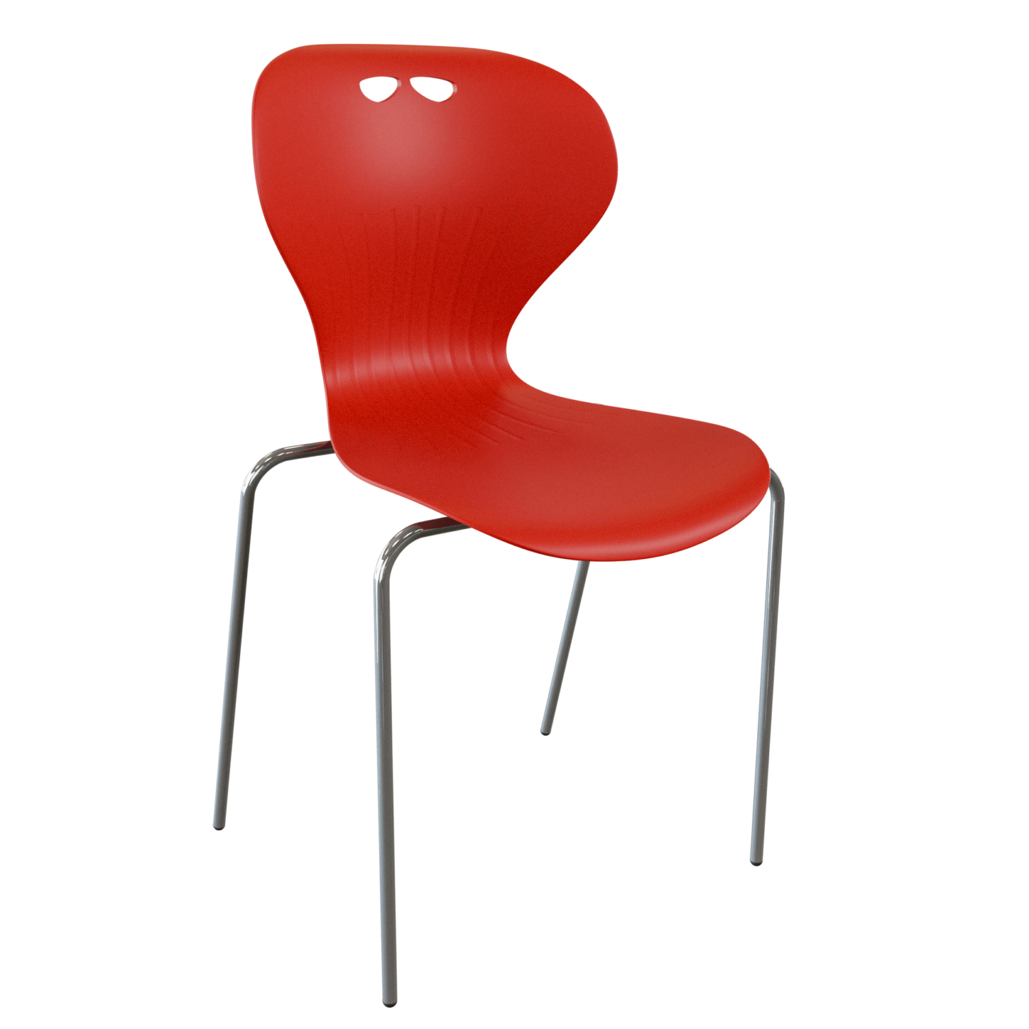 Silla Niko roja-chromo