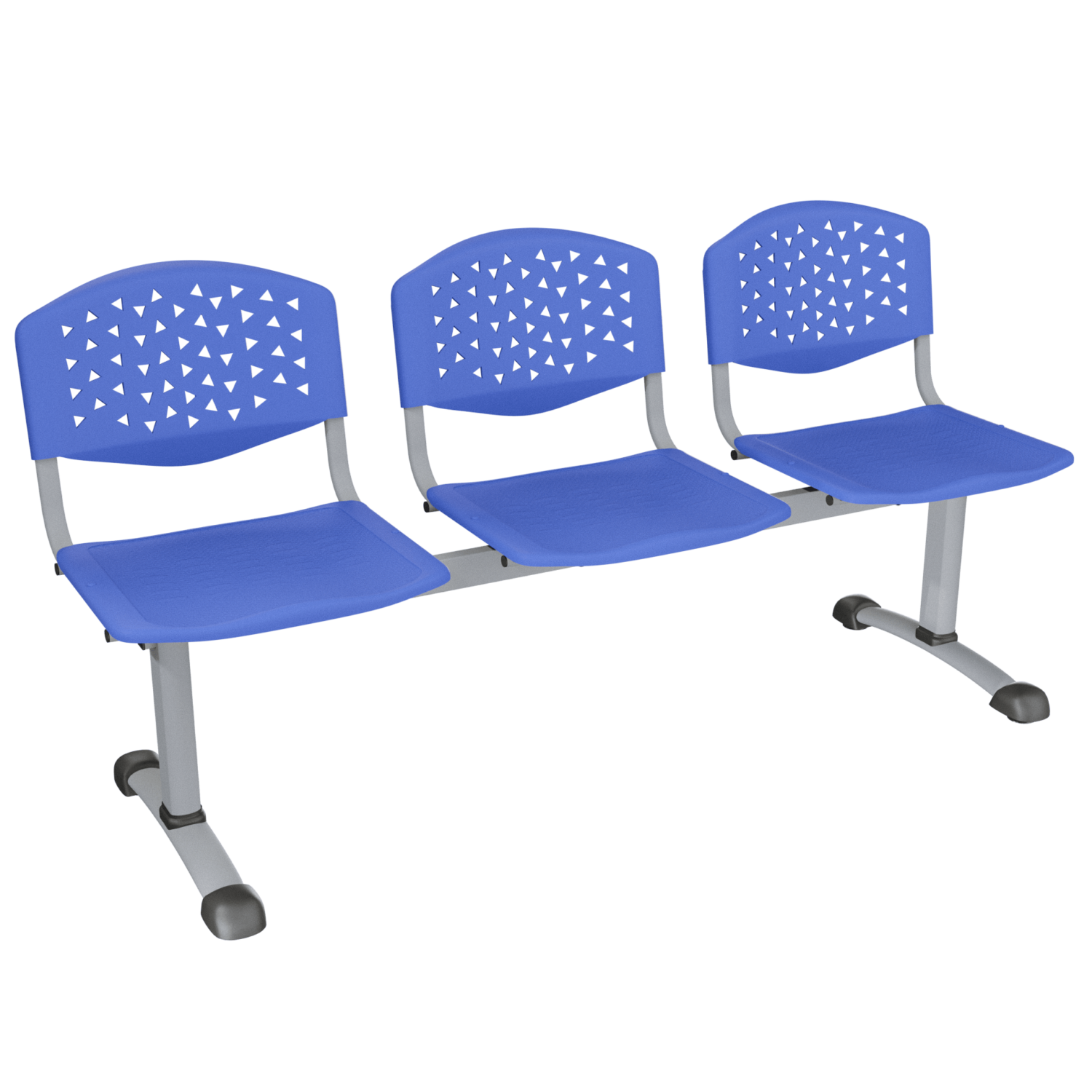 Tandem Prisma 3 puestos – azul – gris mate