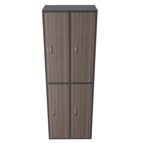Casillero cuatro puestos FM – Grey Oak – Negro brillante V2