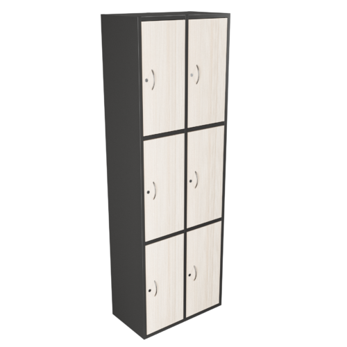 Casillero seis puestos puertas en madera