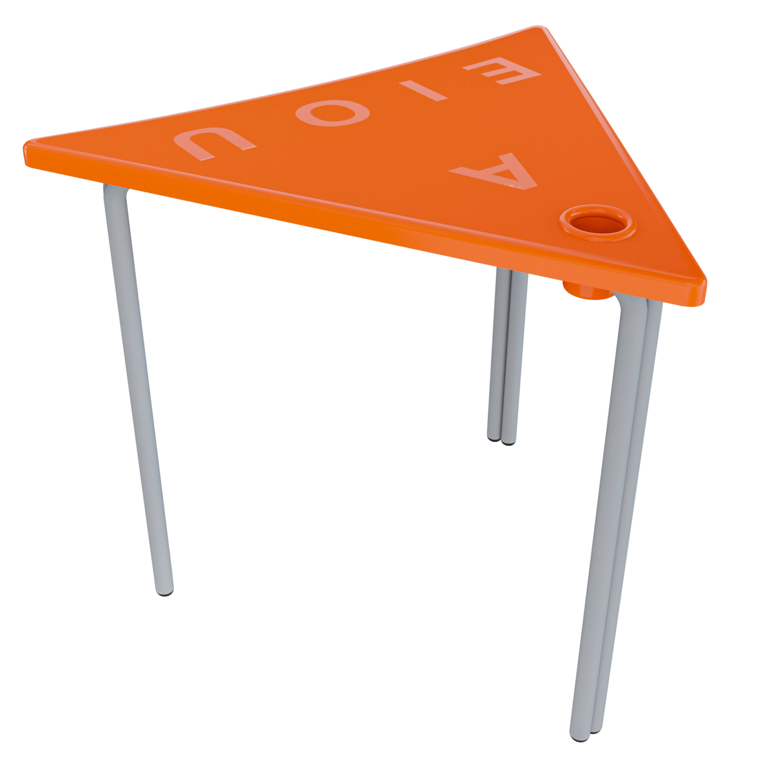 Mesa Preescolar triangular – Gris mate – Naranja