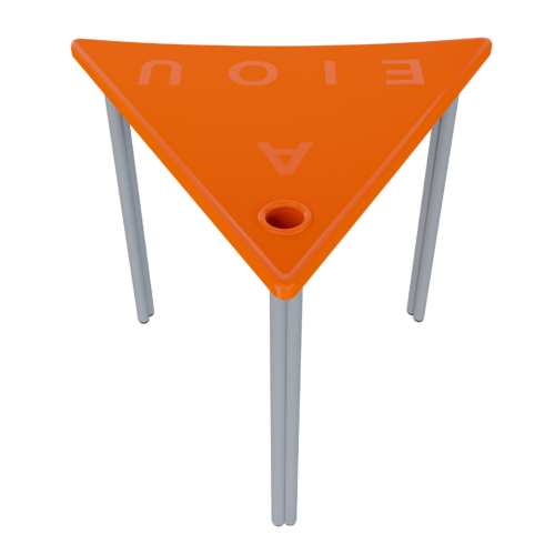 Mesa Preescolar triangular – Gris mate – Naranja V2