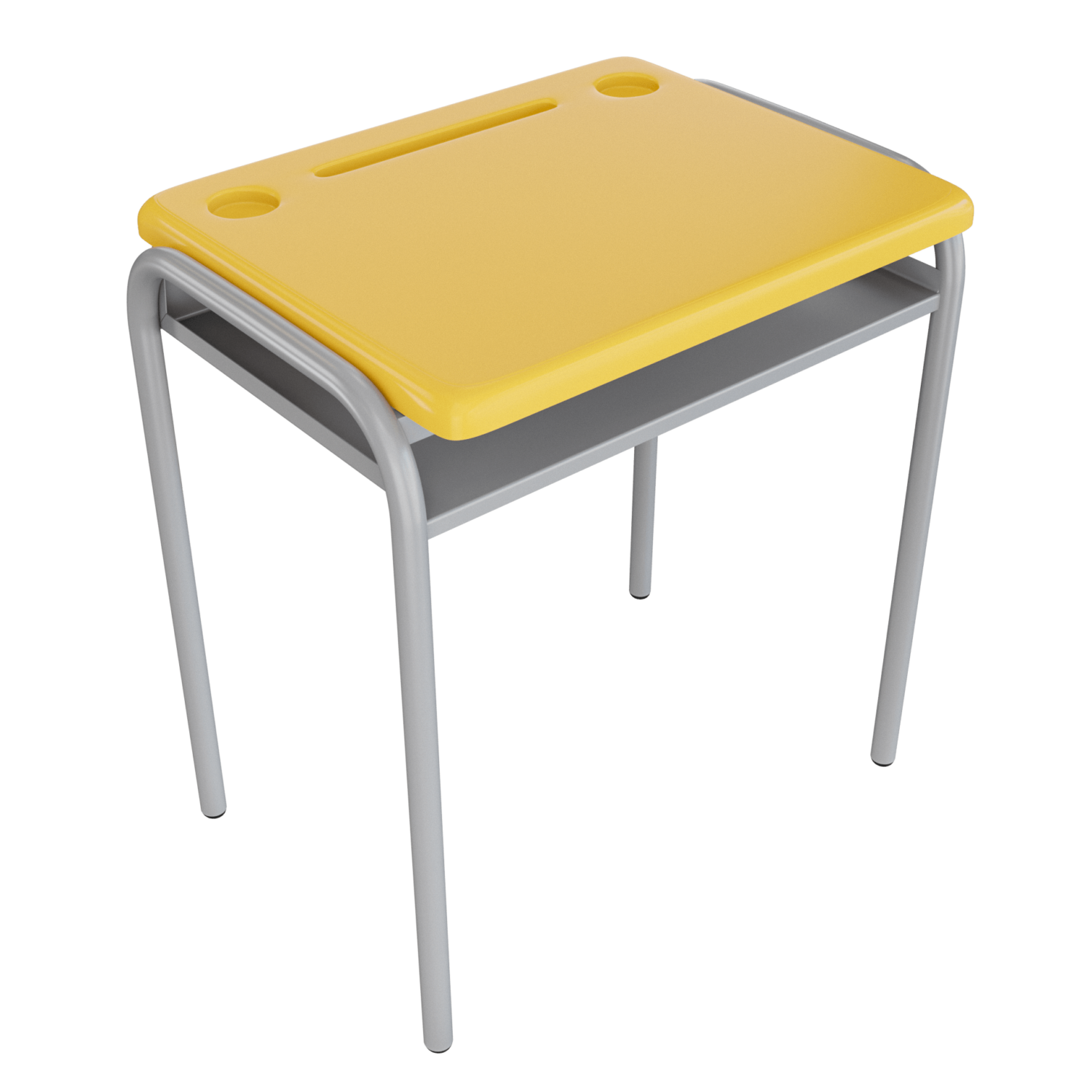 Pupitre unipersonal superficie plastica – gris tornado – amarillo