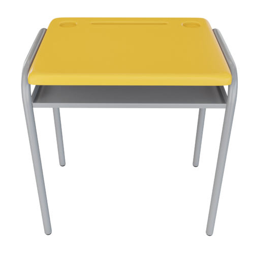 Pupitre unipersonal superficie plastica – gris tornado – amarillo V2