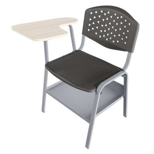 Silla escolar Prisma – Negro – gris mate V2