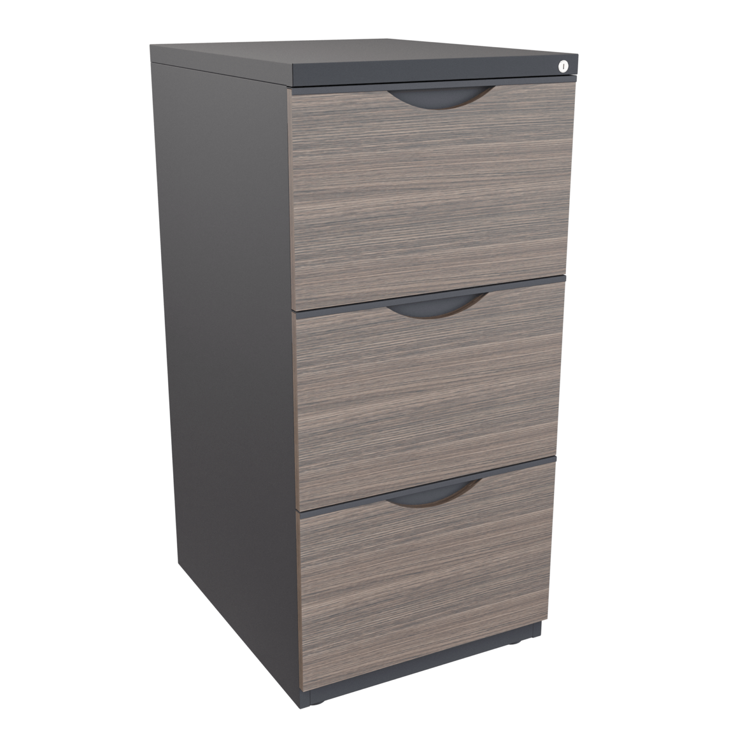 Archivador 4 alturas – Negro mate – Grey Oak