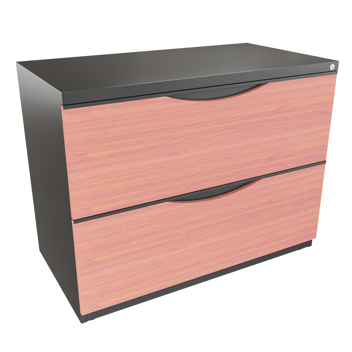 Archivador Horizonta 2 alturas – negro brillante – cerezo