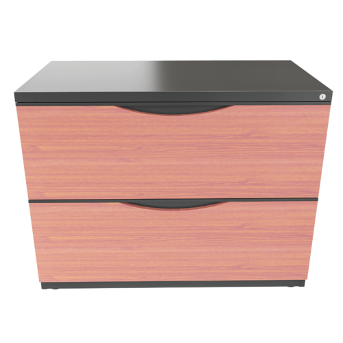 Archivador Horizonta 2 alturas – negro brillante – cerezo V2