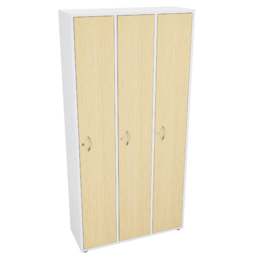 Casillero triple compartimiento frente madera