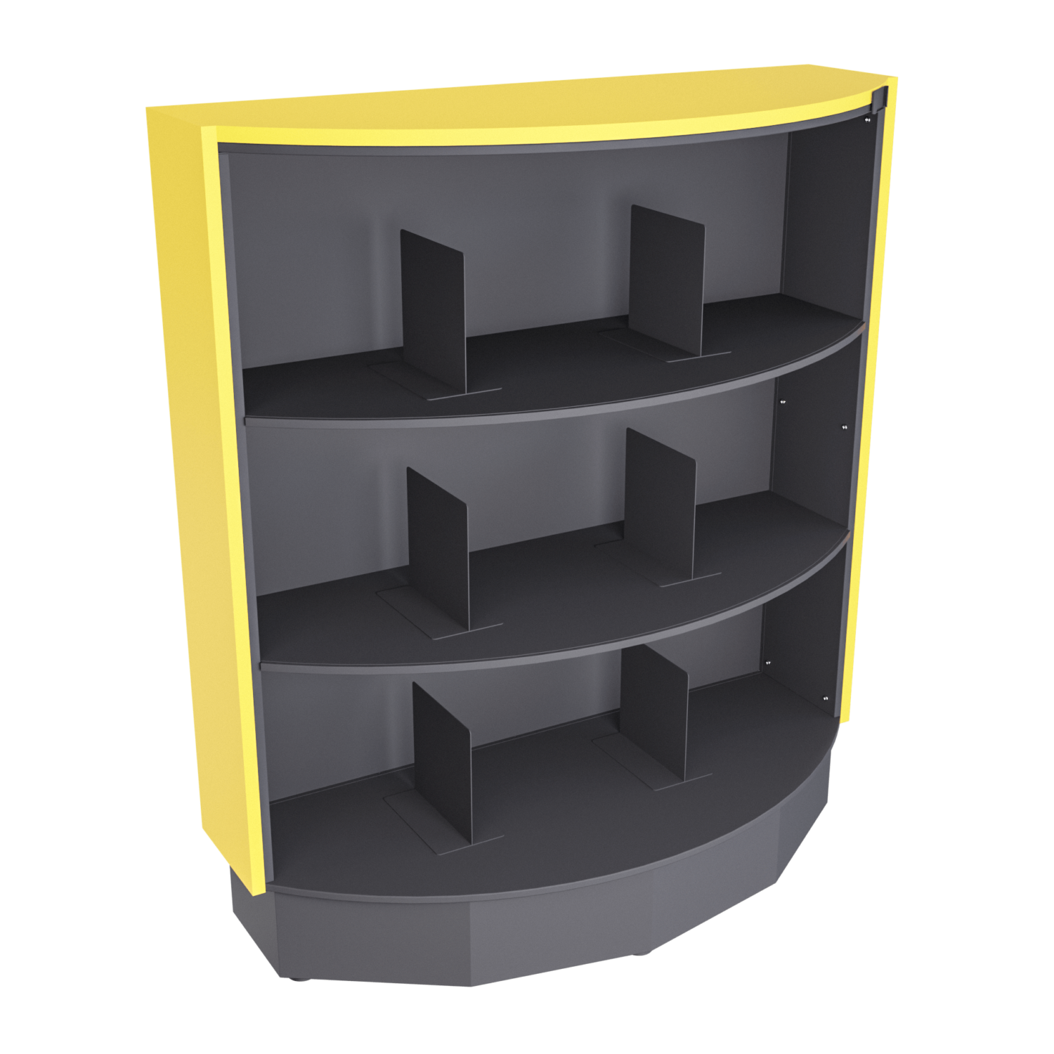 Estante biblioteca infantil – Amarillo – Negro mate