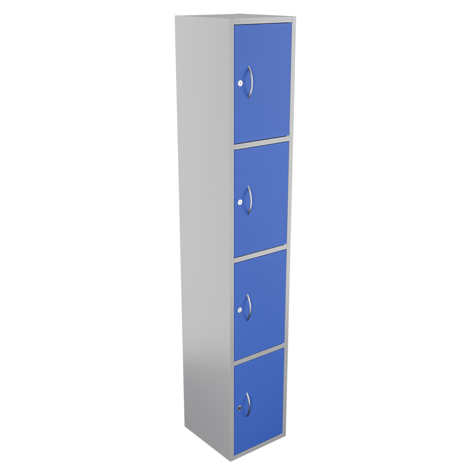 Locker 4 alturas – Gris brillante – Azul