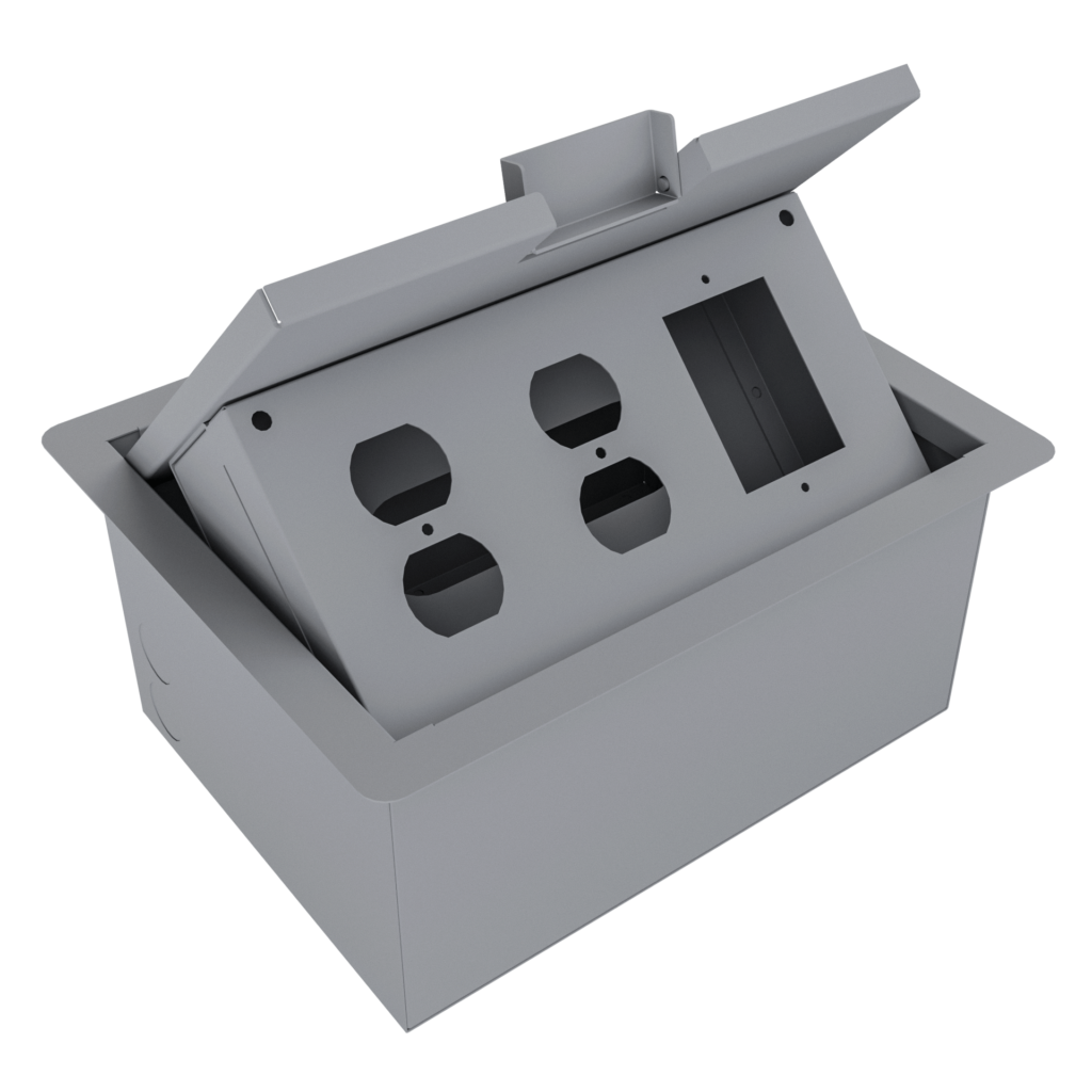 Grommet de piso 2 tomacorriente + 1 toma de datos