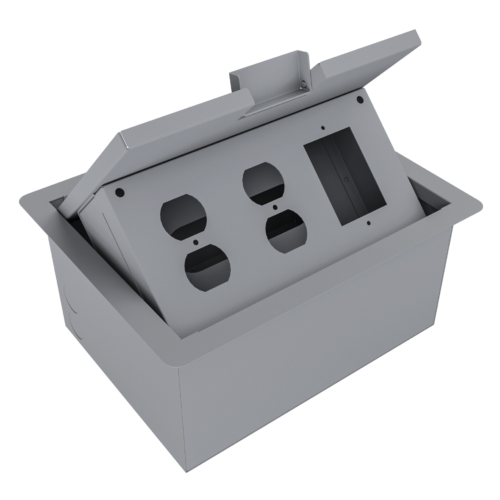 Grommet de piso 2 tomacorriente + 1 toma de datos