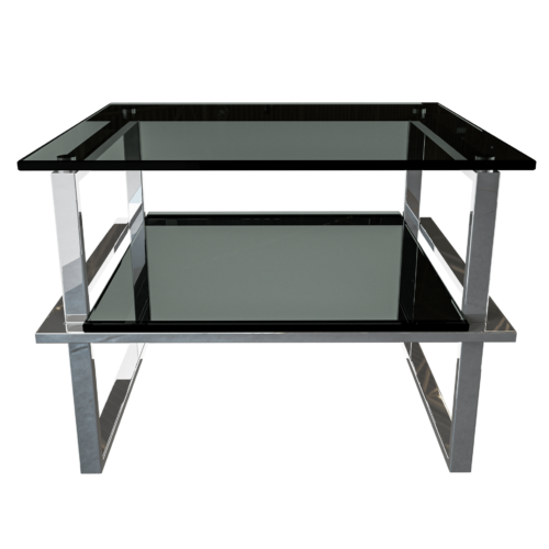 Mesa Tonny – vidrio Negro – Crhome V2