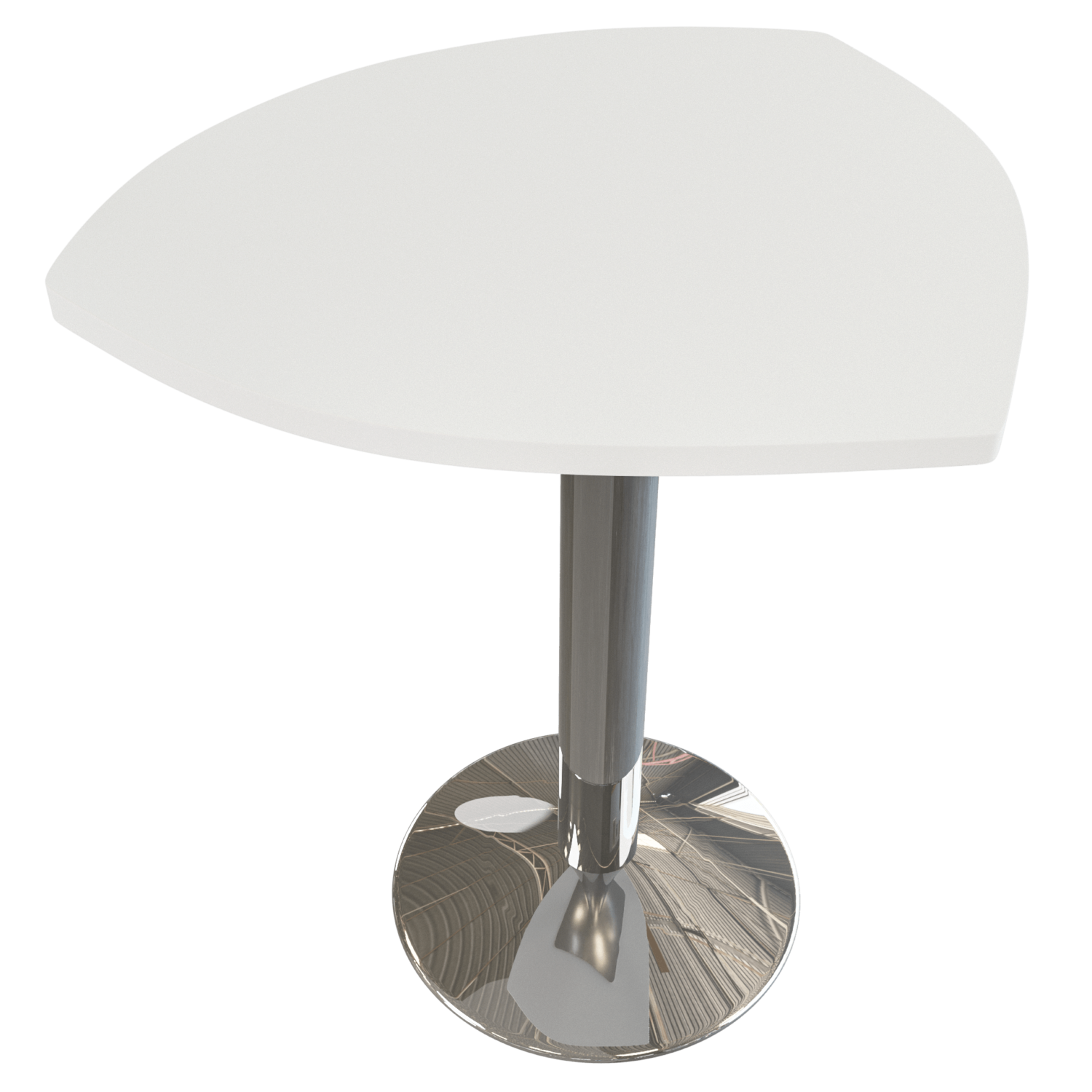 Mesa gota auxiliar – cromo – blanco